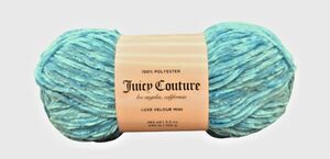 Juicy Couture Luxe Velour Mini Yarn, Heritage Blue, Worsted (4), 3.5 oz 262 yds